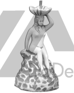 Betonowa figura przelewająca wodę - dziewczyna z misą