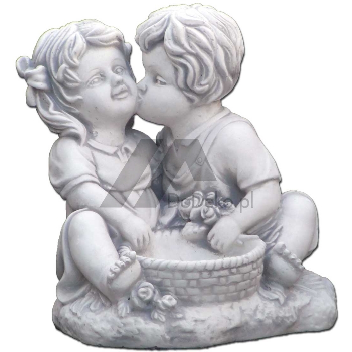 Betong blomsterpotte - kyssende barn