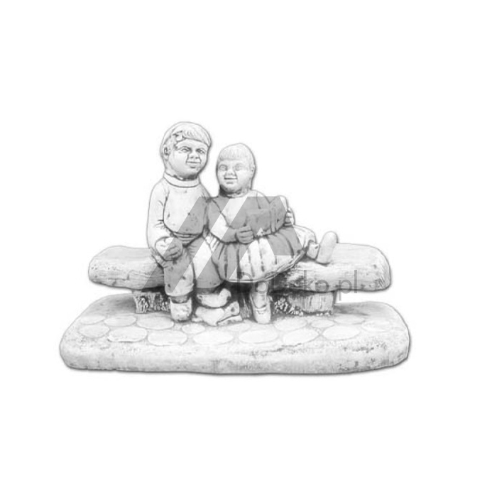 Dekorativ skulptur - barn på benken